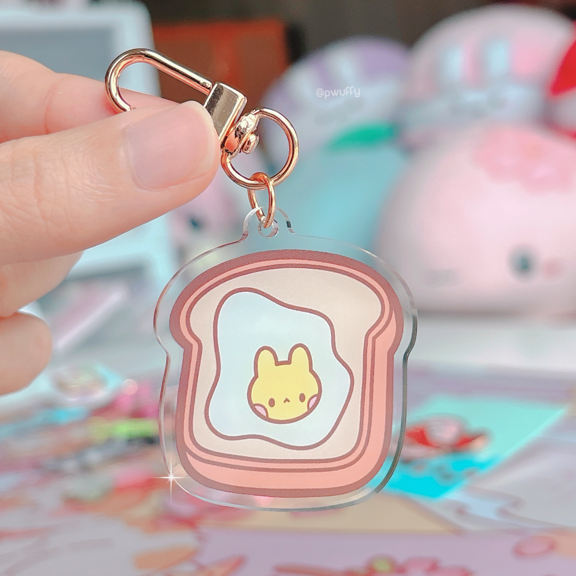 Bunny Egg Toast Acrylic Keychain