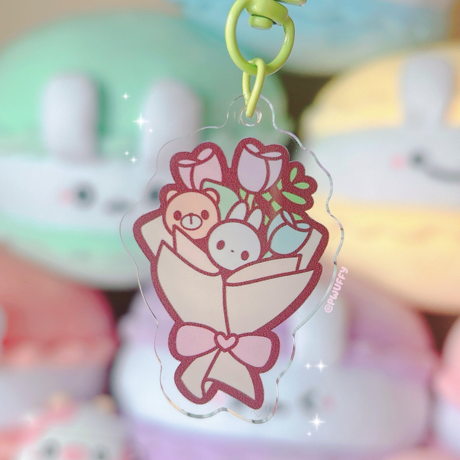 Bunny Bouquet Acrylic Keychain