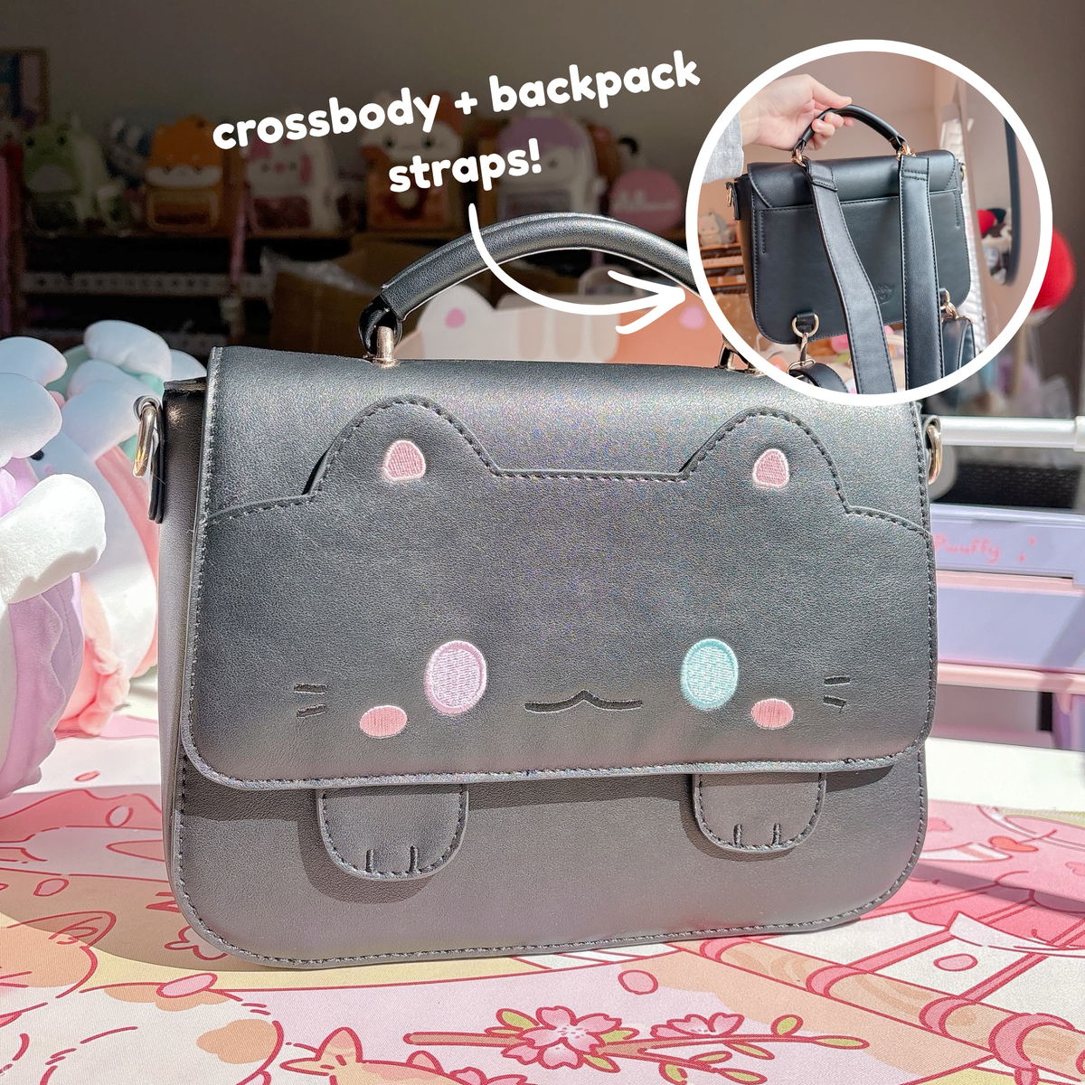 PREORDER Black Cat Convertible Bag