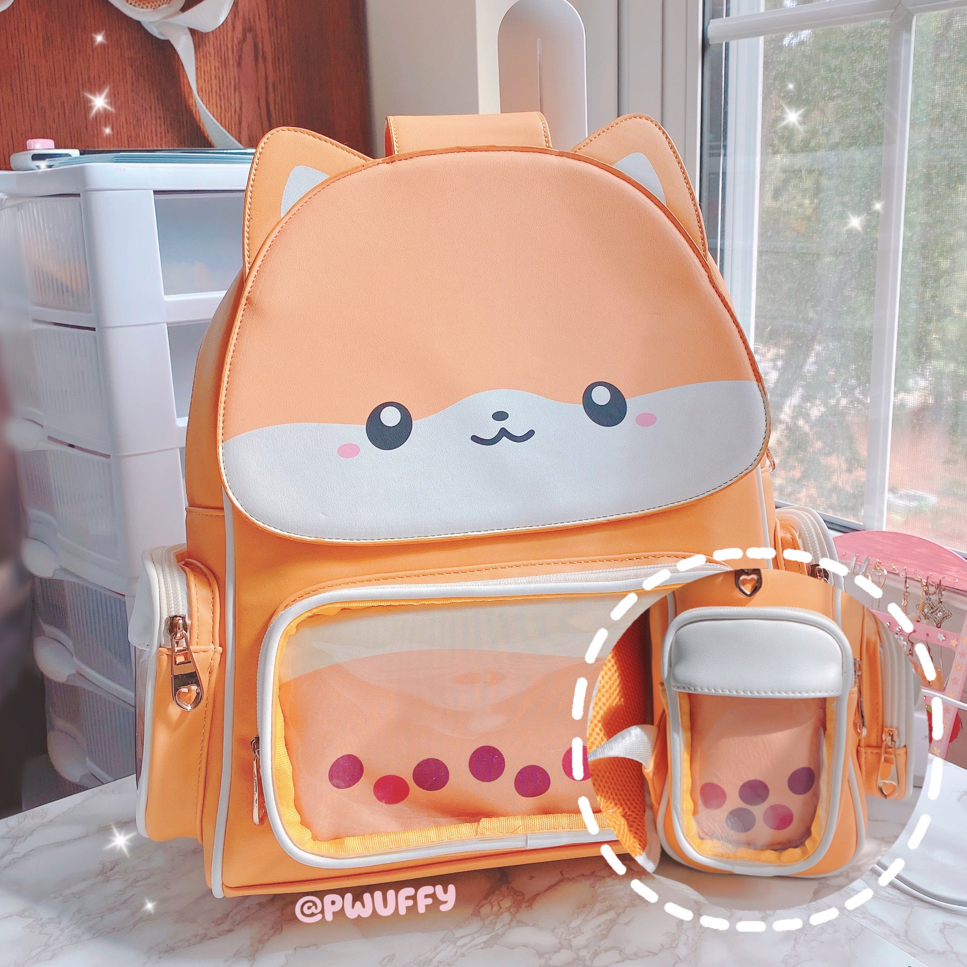 Peach Shiba Boba Ita Backpack – Pwuffy