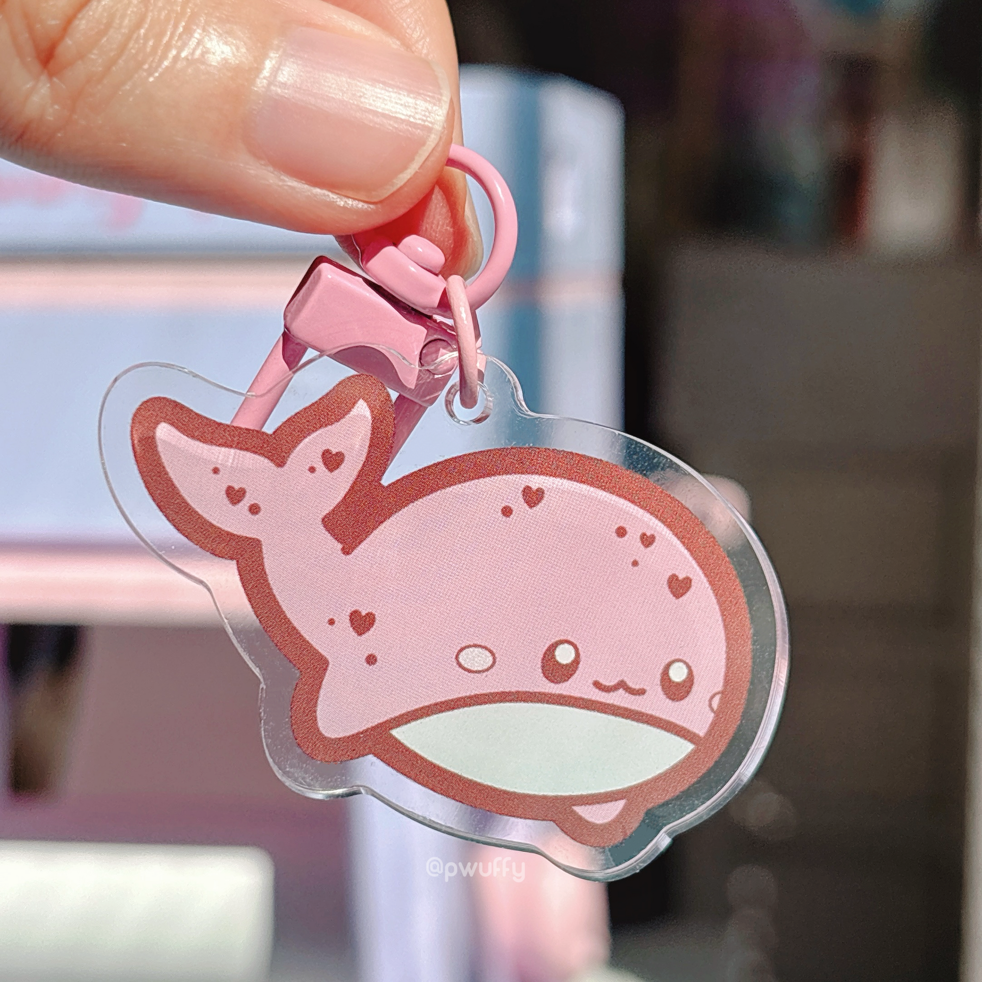 Valentines Whale Acrylic Keychain