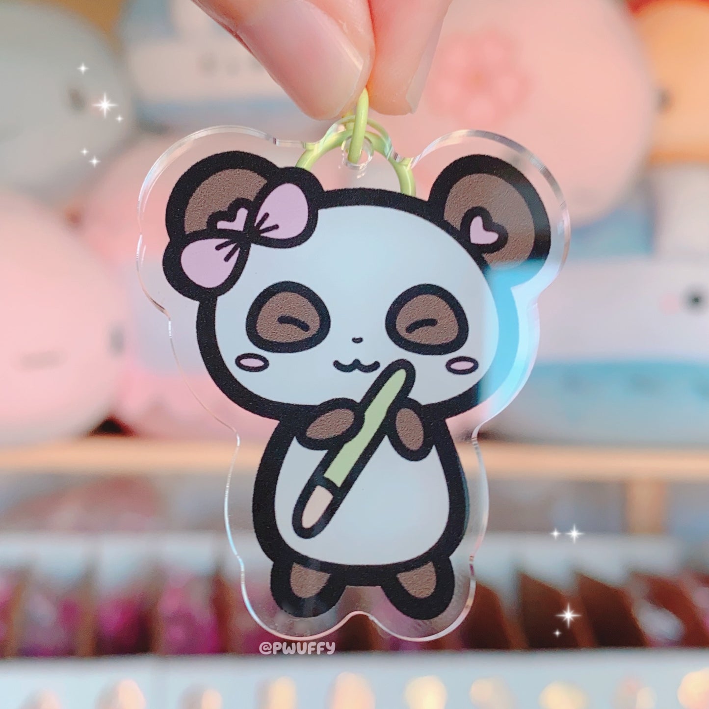 Matcha Panda Pocky Acrylic Keychain