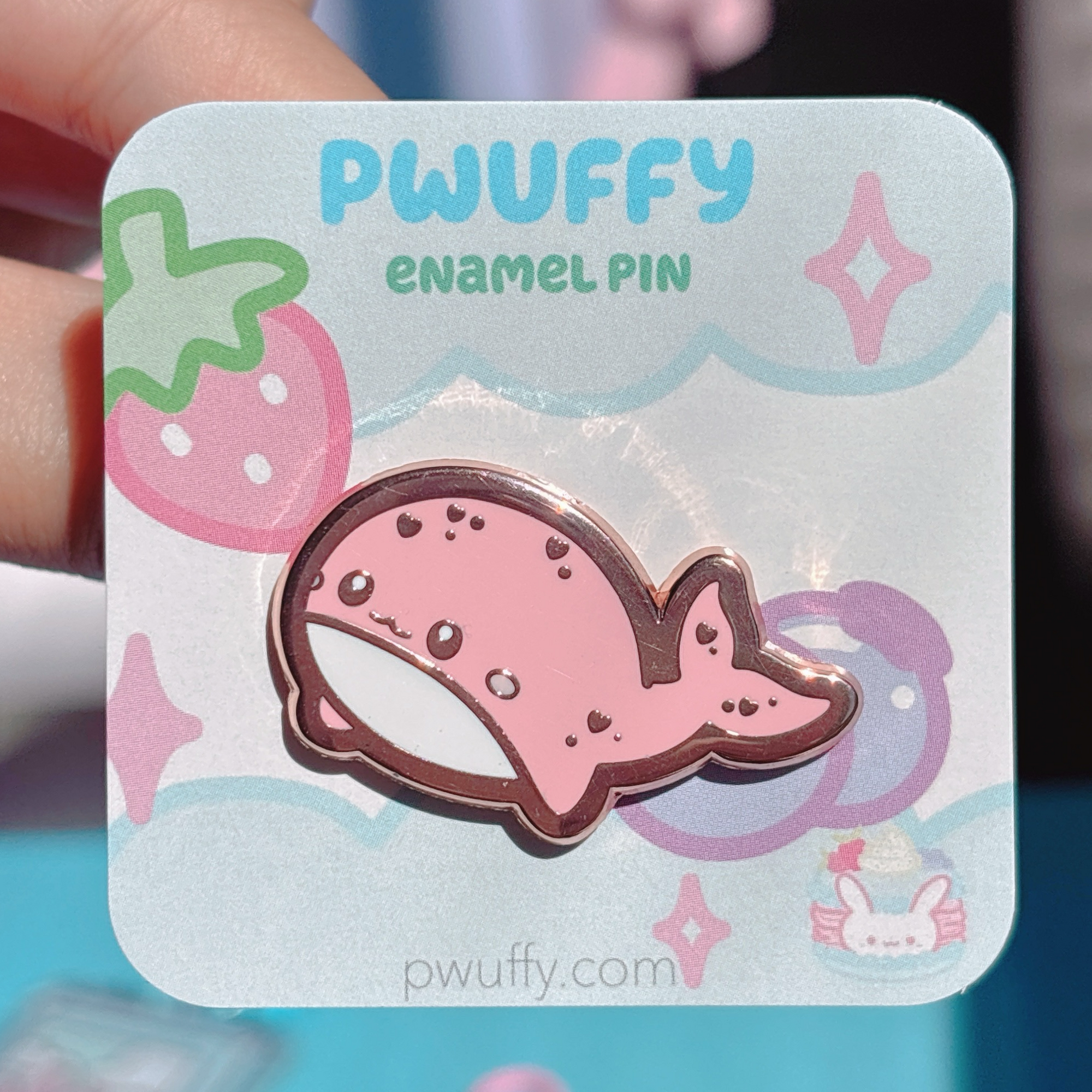 Valentines Whale Enamel Pin