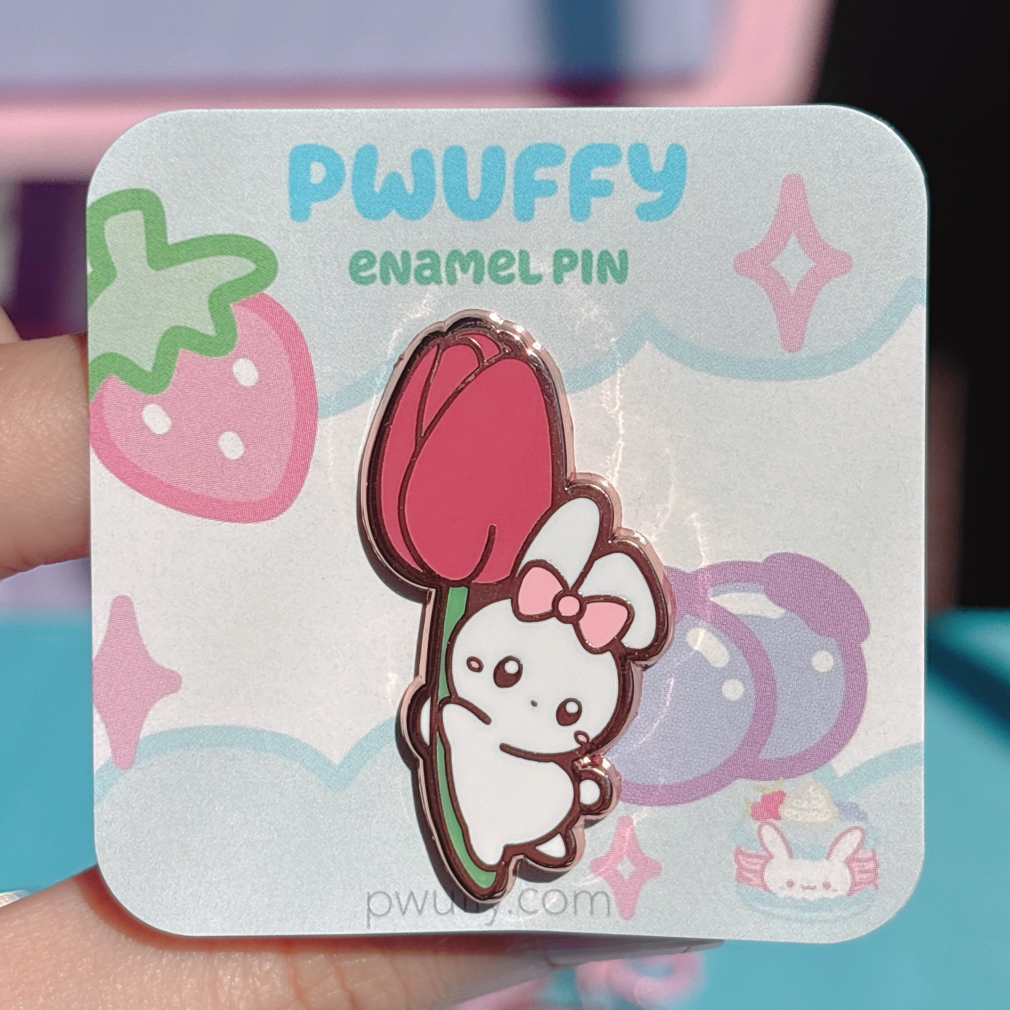 Tulip Bunny Enamel Pin