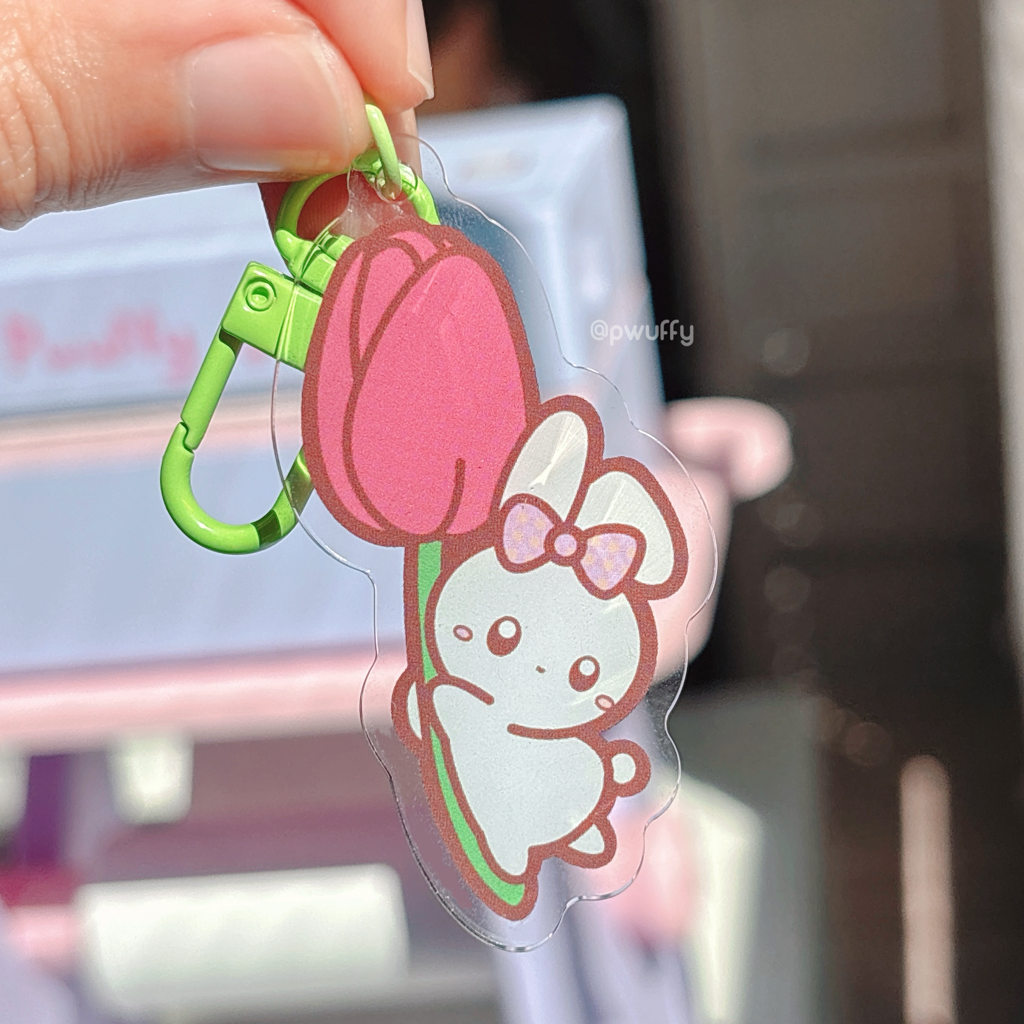 Tulip Bunny Acrylic Keychain