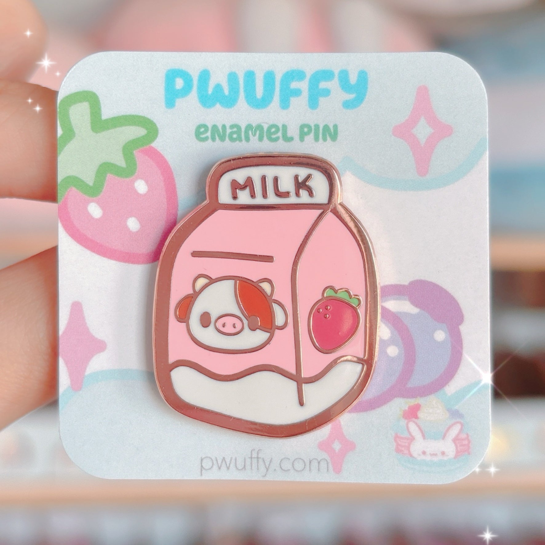 Strawberry Milk Enamel Pin