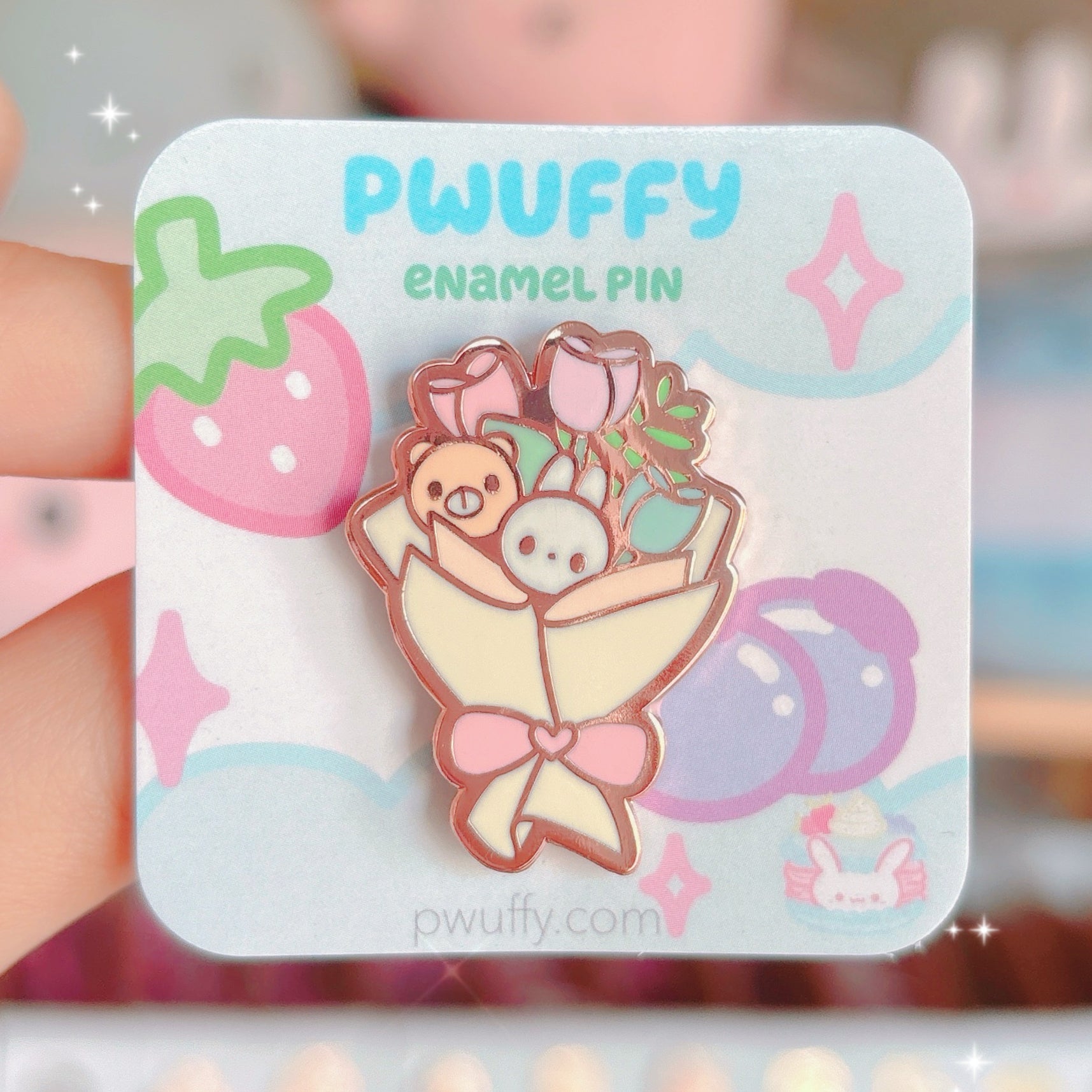 Bunny Bouquet Enamel Pin