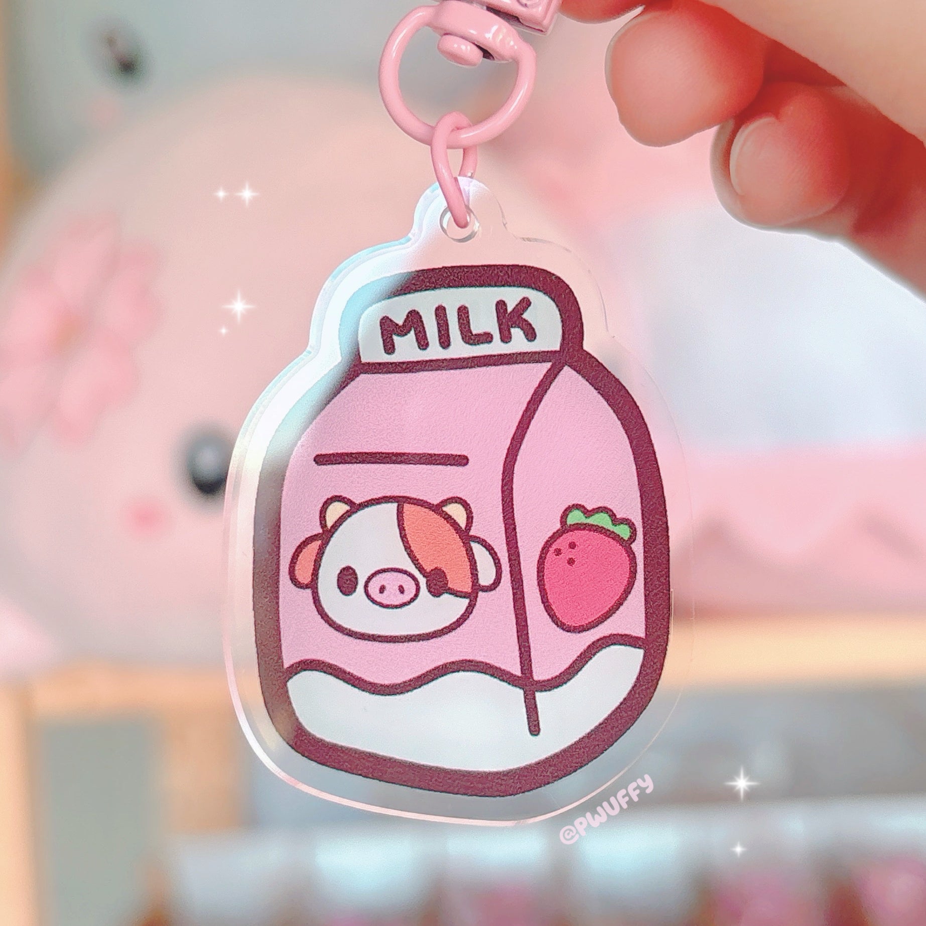 Strawberry Milk Acrylic Keychain