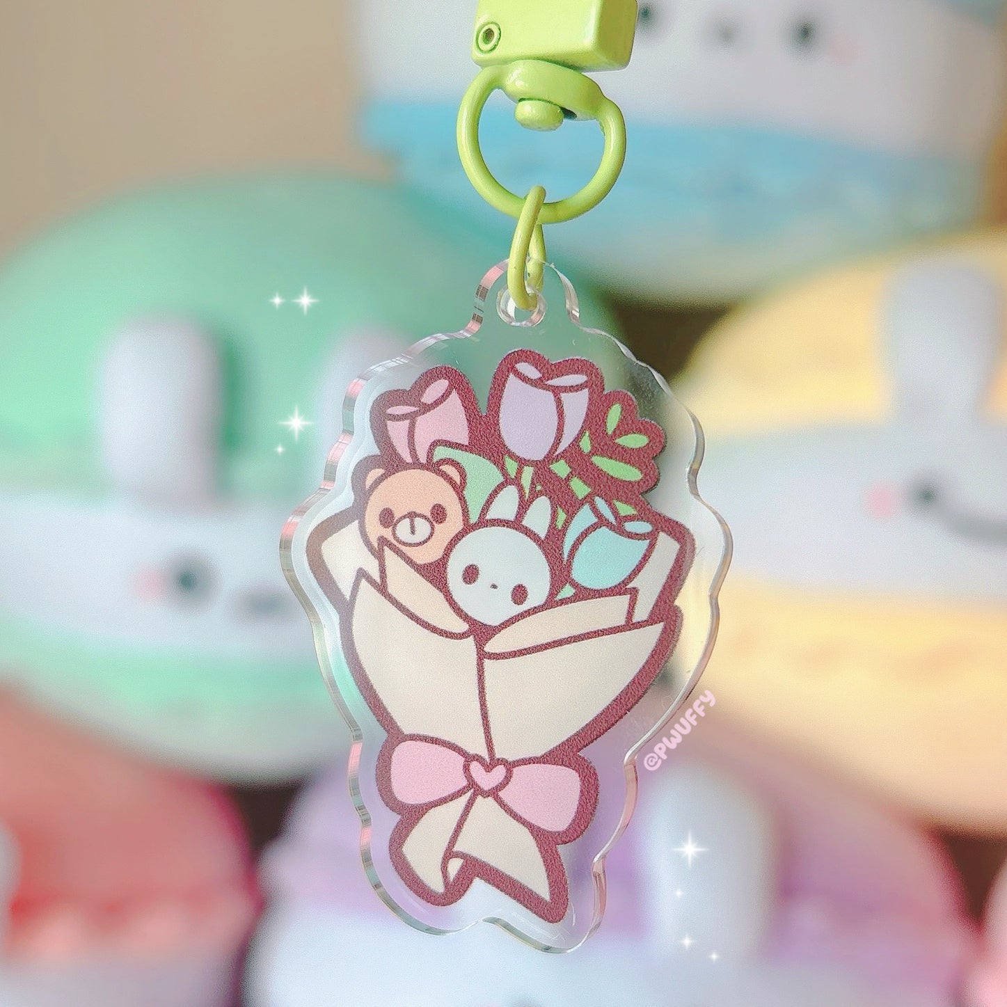 Bunny Bouquet Acrylic Keychain