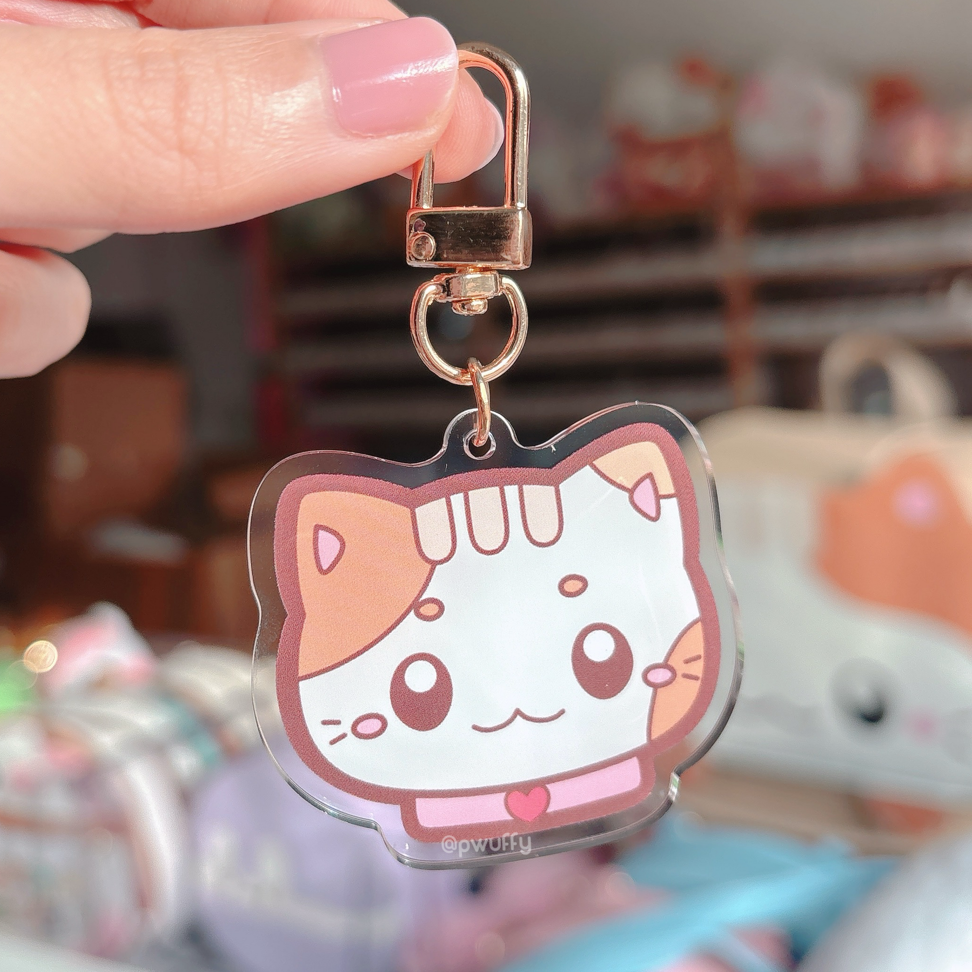 Waffles the Cat Acrylic Keychain