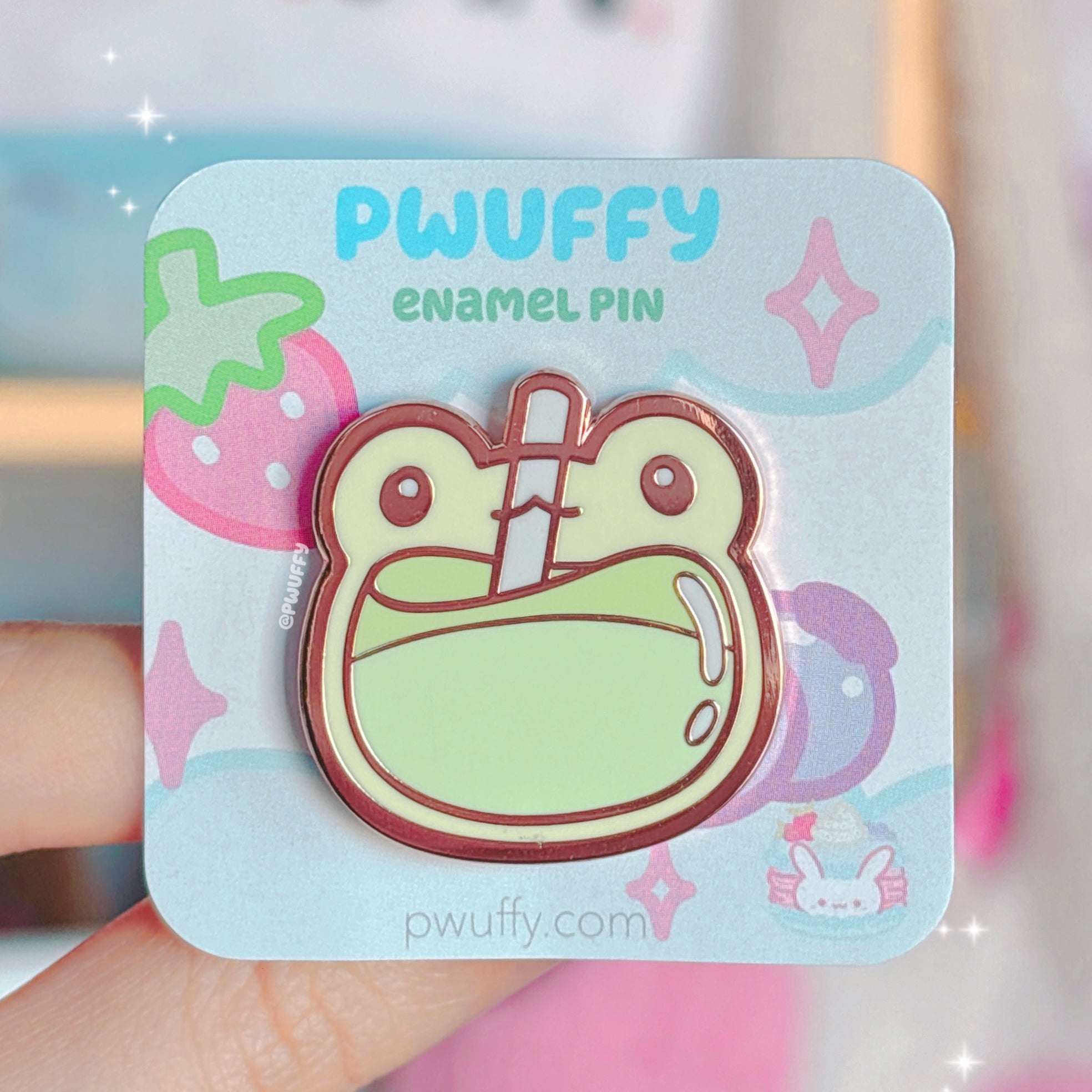 Froggy Matcha Milk Tea Enamel Pin