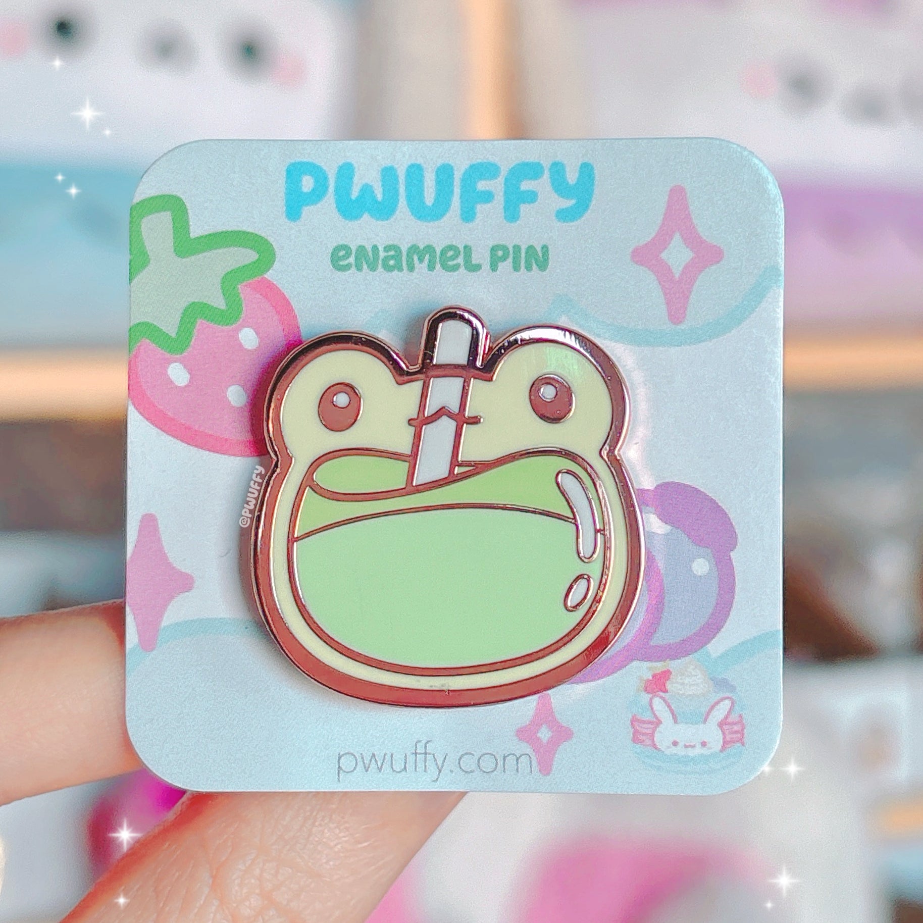 Froggy Matcha Milk Tea Enamel Pin