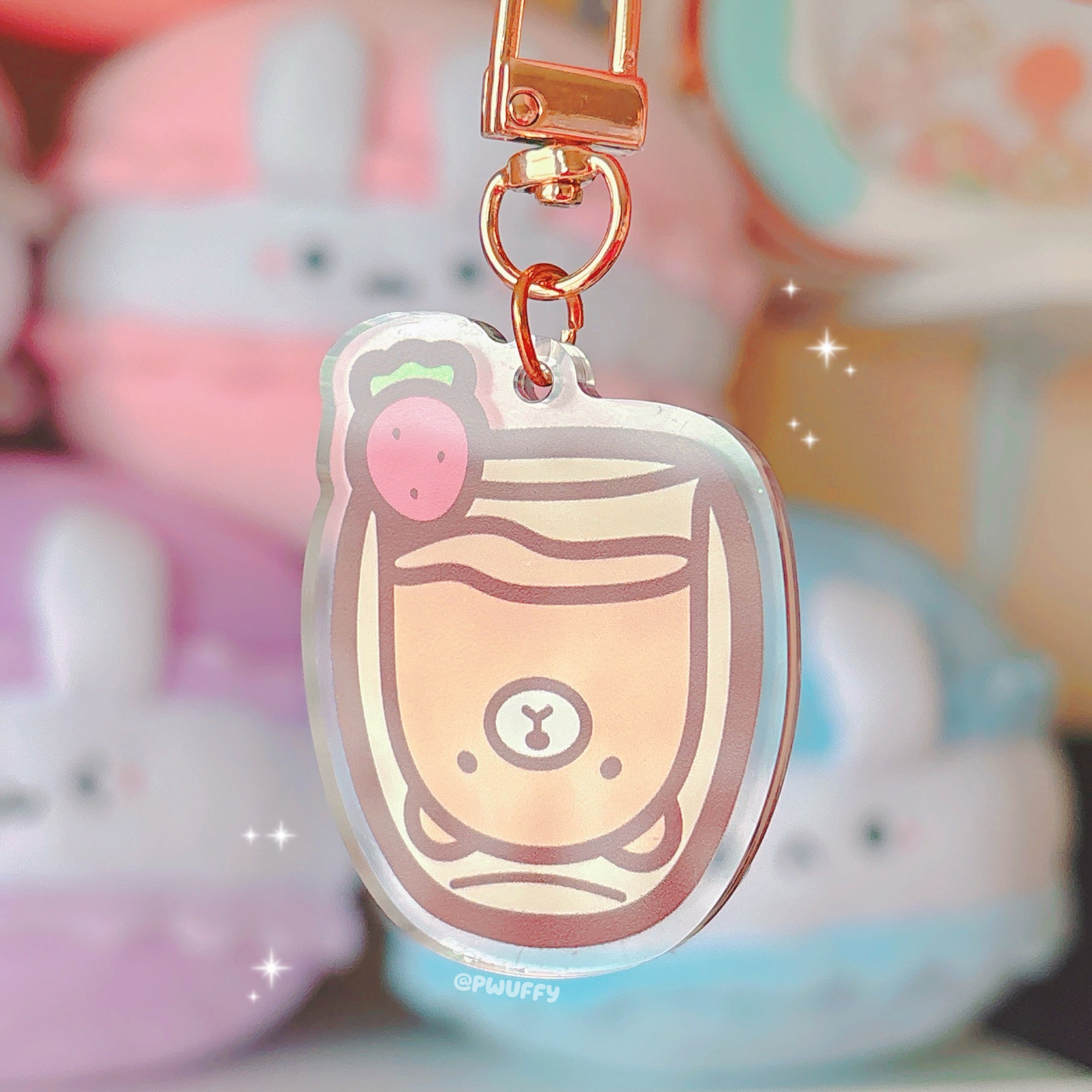 Bear Cup Acrylic Keychain