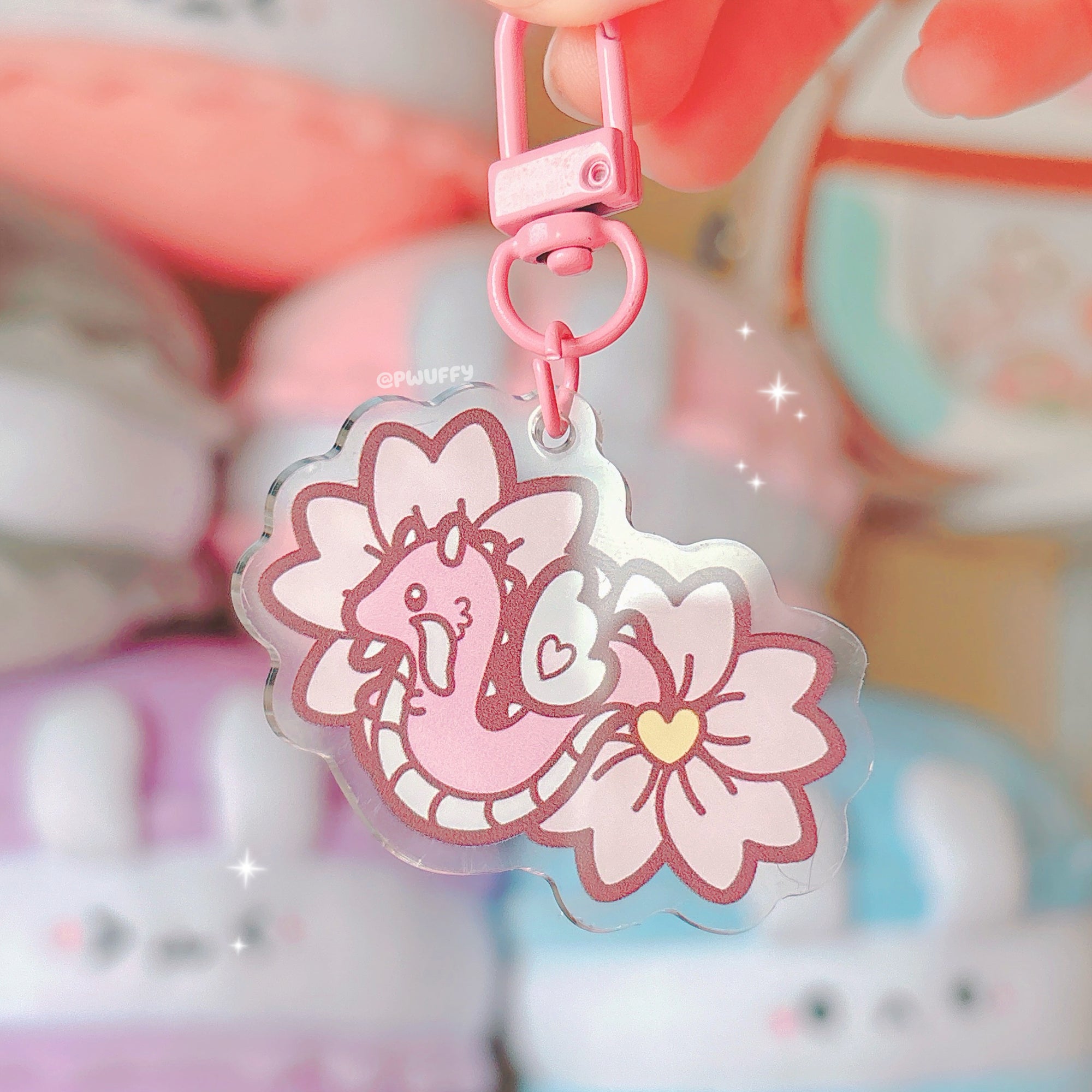 Sakura Dragon Acrylic Keychain