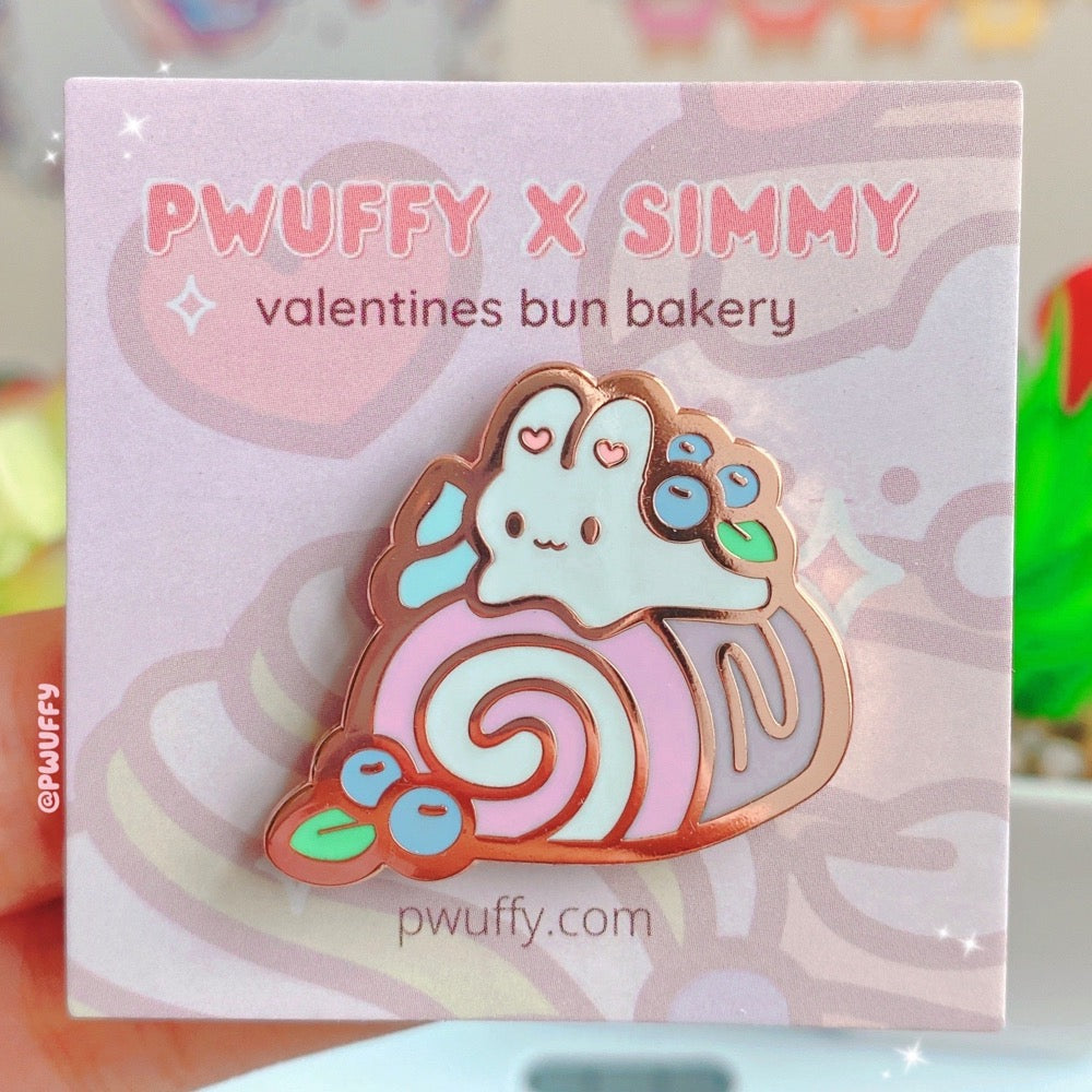 Blueberry Roll Cake Bunny Bakery Enamel Pin