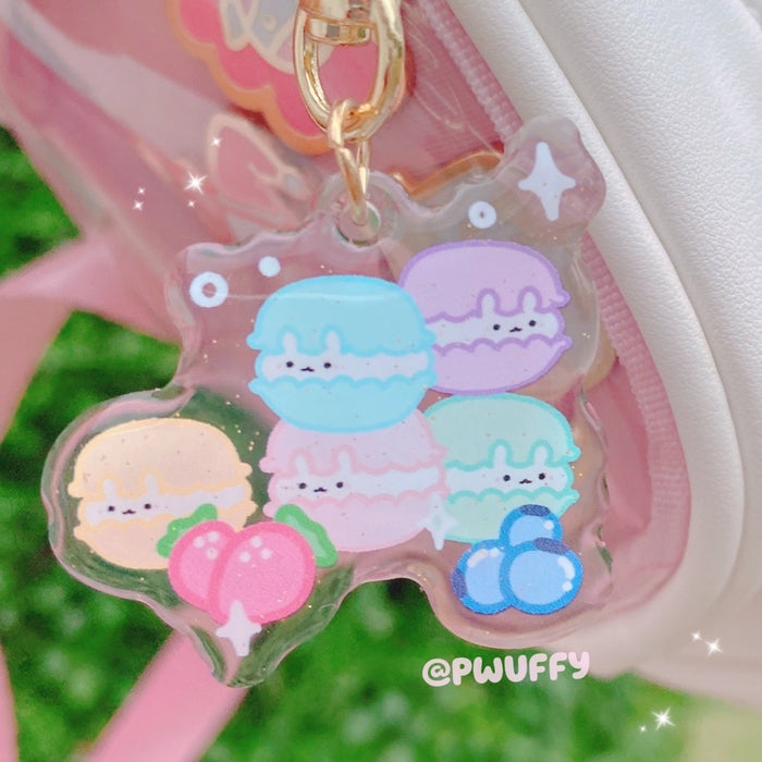 Fruit Macabuns Glitter Acrylic Keychain