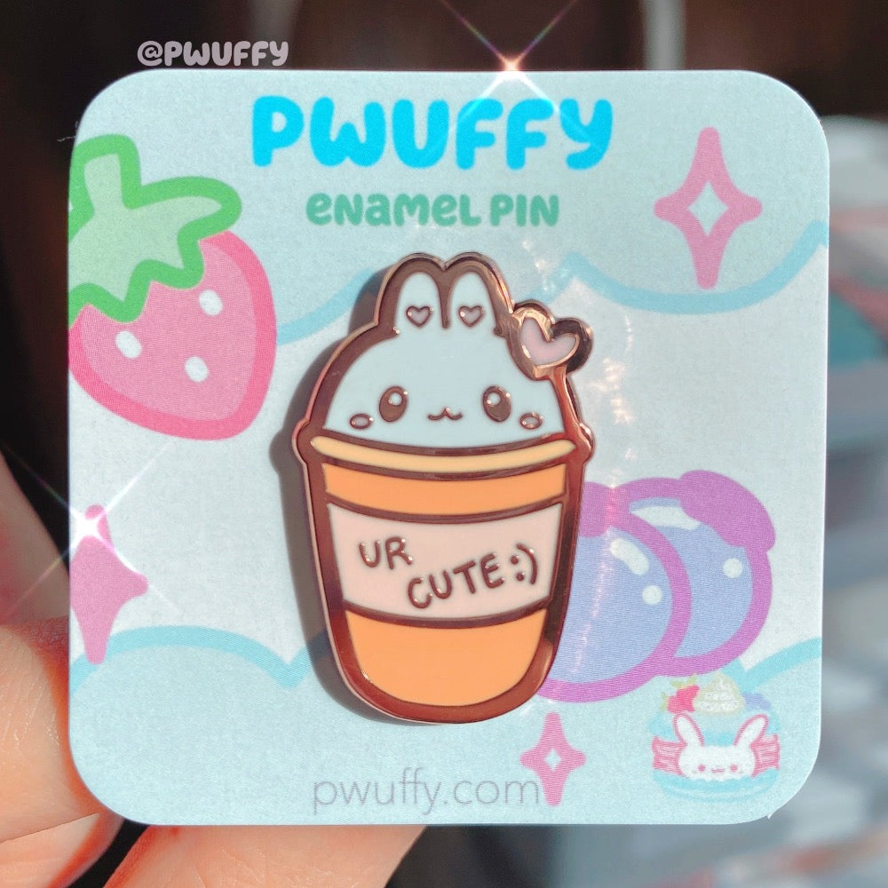 Coffee Bunny Enamel Pin