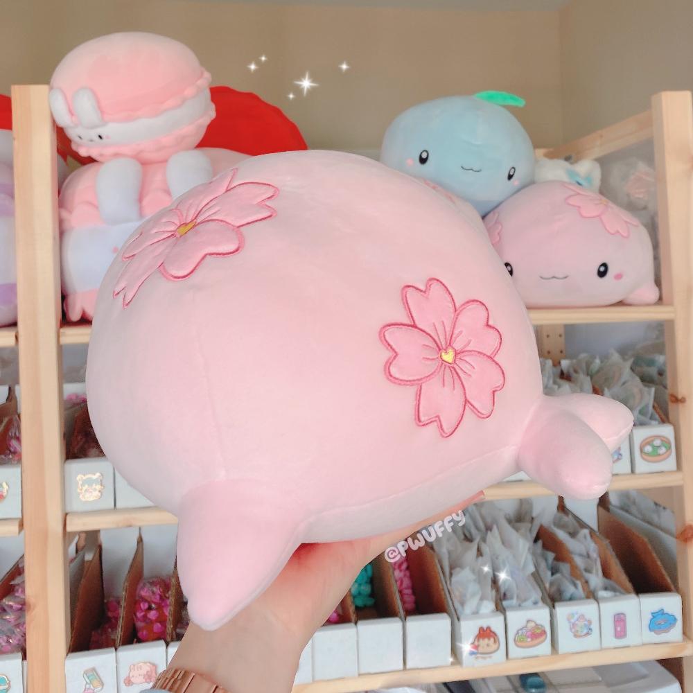 Pink Mochi Whale Plush